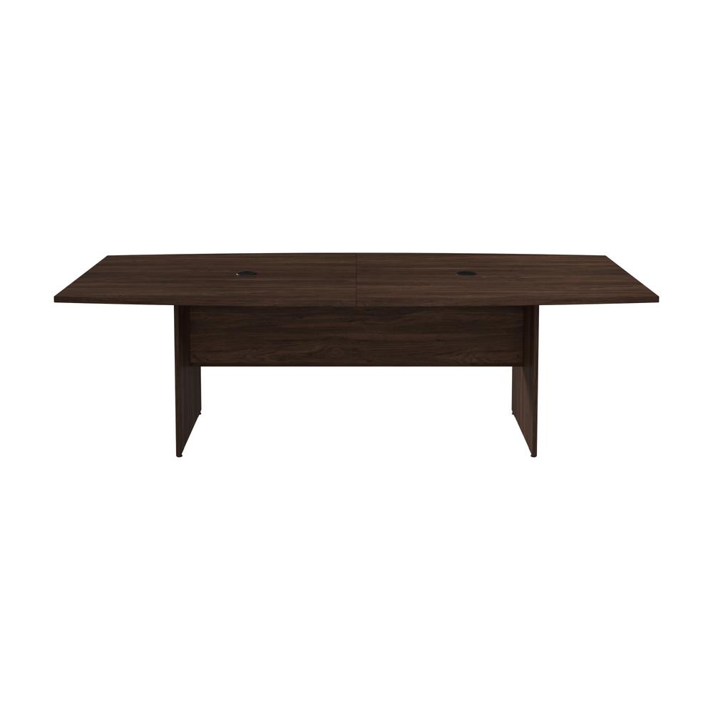 96W x 42D Boat Shaped Conference Table with Wood Base in Black Walnut. Picture 2