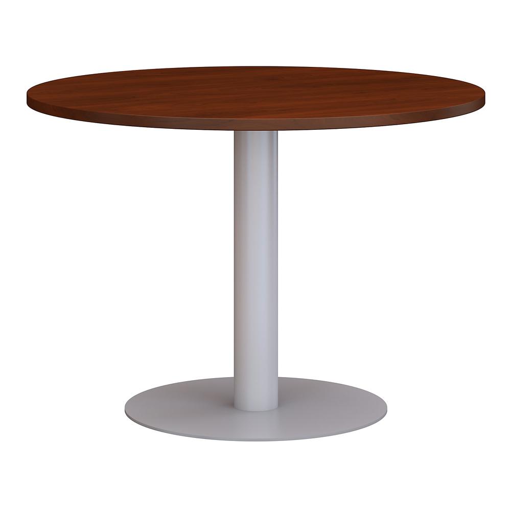 Bush Business Furniture 42W Round Conference Table with Metal Disc Base ...