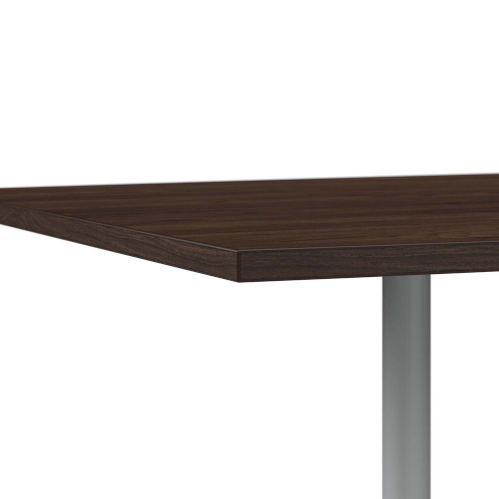 120W x 48D Boat Shaped Conference Table with Metal Base in Black Walnut. Picture 5