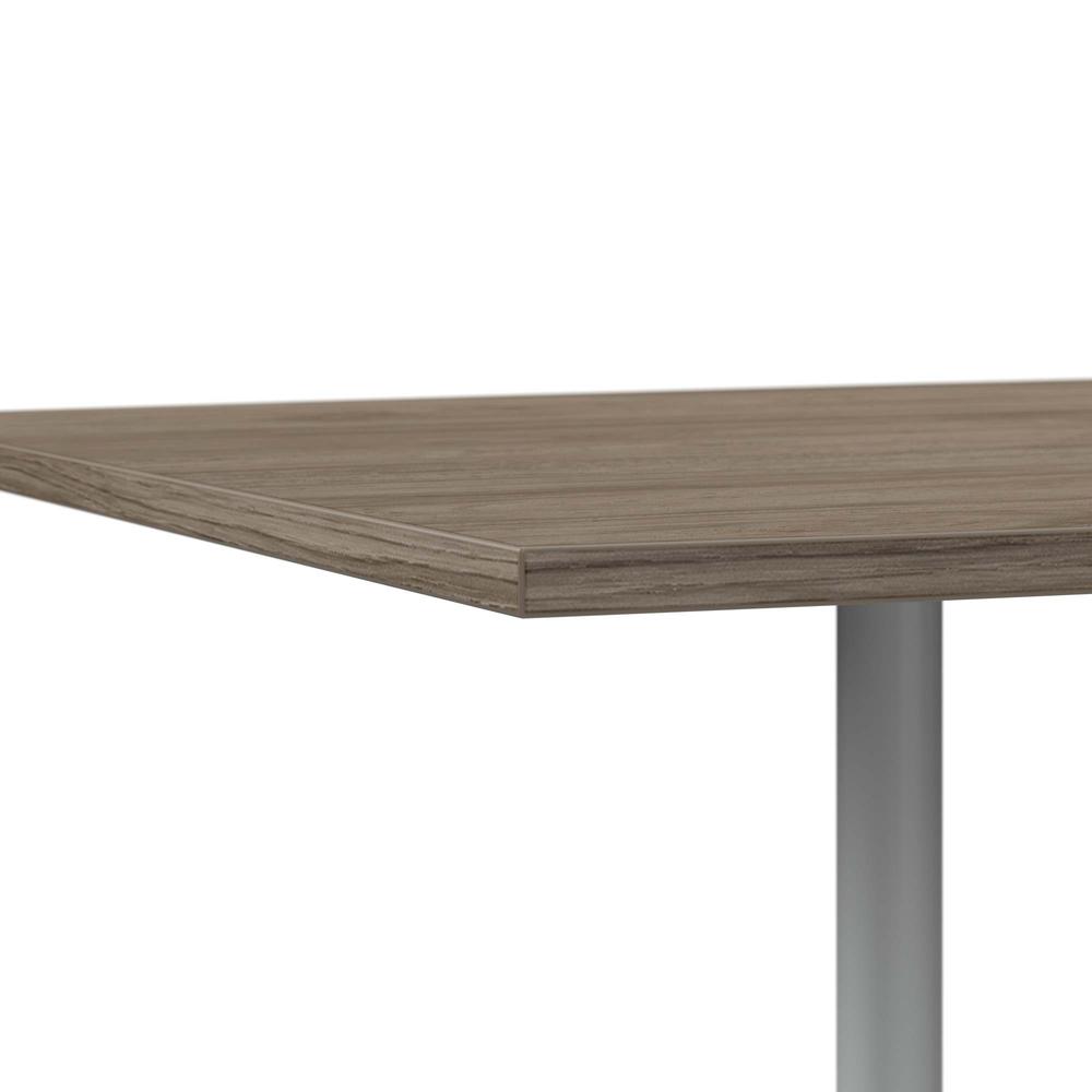 120W x 48D Boat Shaped Conference Table with Metal Base in Modern Hickory. Picture 7