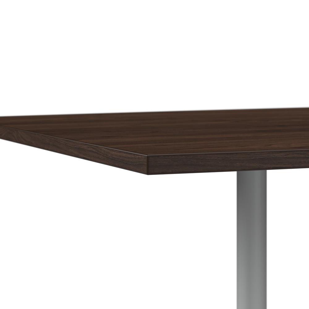 96W x 42D Boat Shaped Conference Table with Metal Base in Black Walnut. Picture 3
