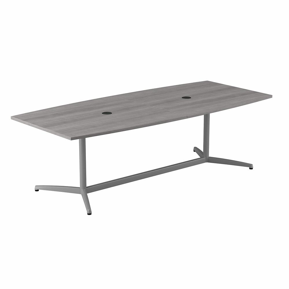 Bush Business Furniture 96W x 42D Boat Shaped Conference Table with Metal Base, Platinum Gray. Picture 1