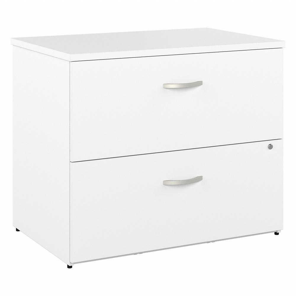 Bush Business Furniture Hybrid 2 Drawer Lateral File Cabinet - Assembled - White. Picture 1