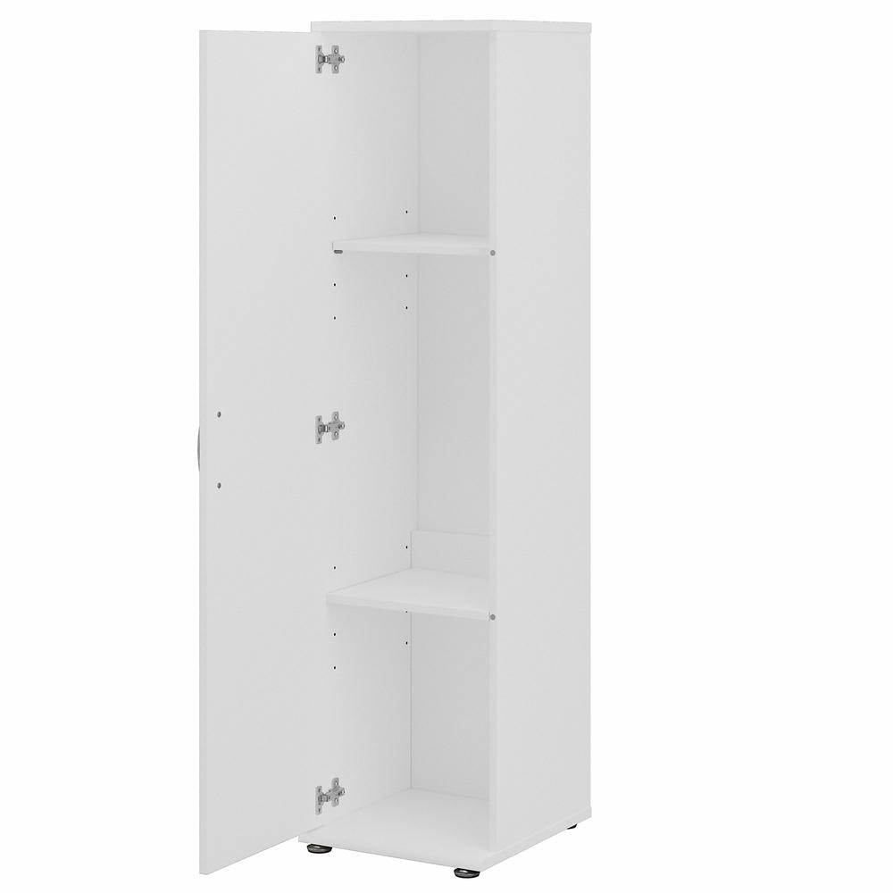 Bush Business Furniture Universal Narrow Garage Storage Cabinet with Door and Shelves - White. Picture 6