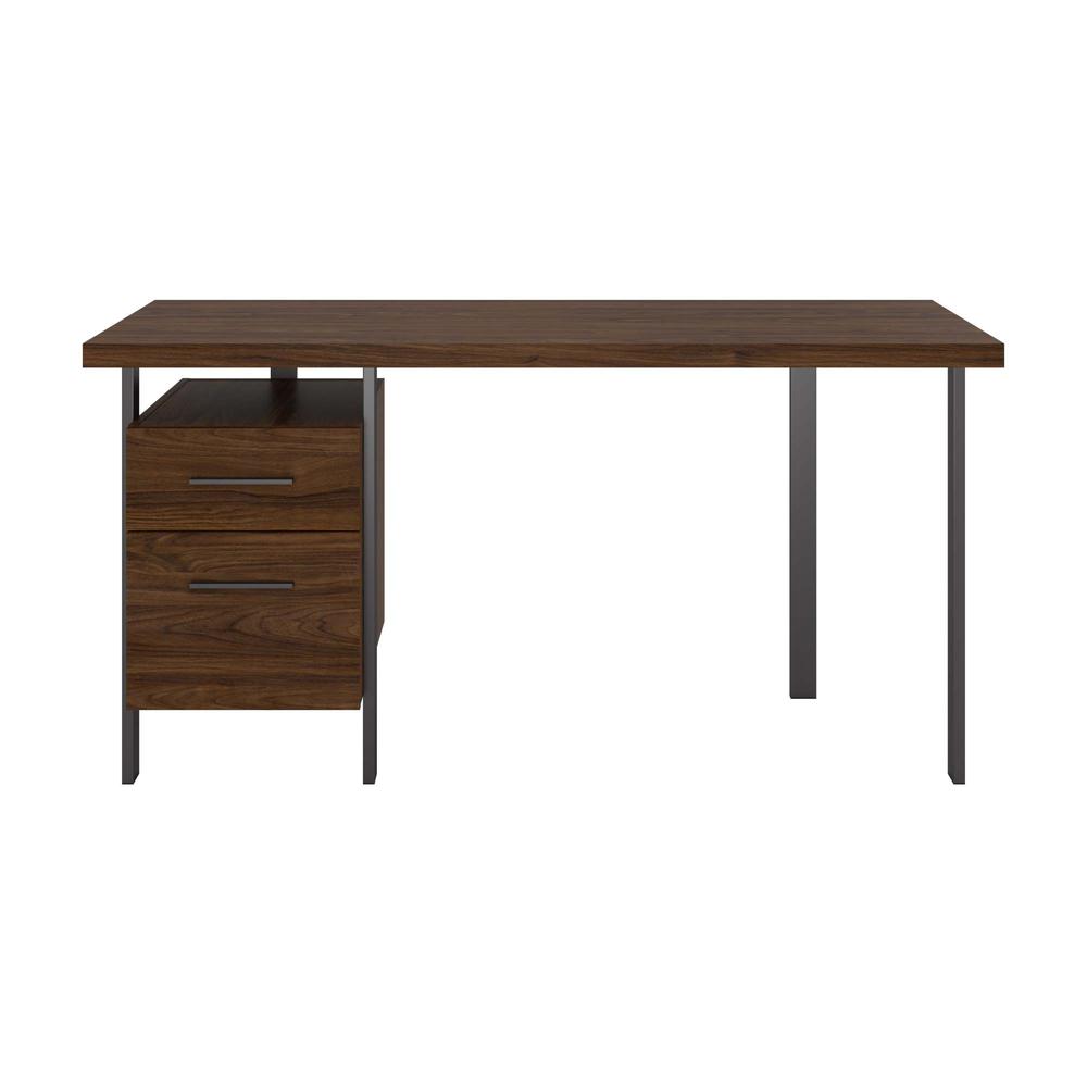 Architect 60W Writing Desk with Drawers in Modern Walnut. Picture 2