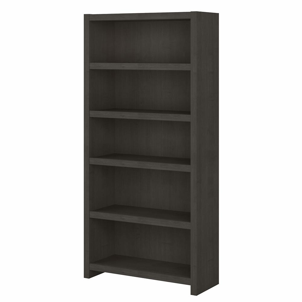 Echo 5 Shelf Bookcase in Charcoal Maple. Picture 1