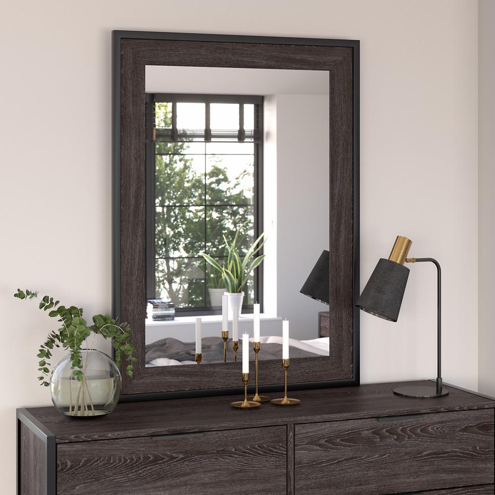 kathy ireland® Home by Bush Furniture Atria Bedroom Mirror in Charcoal Gray. Picture 2