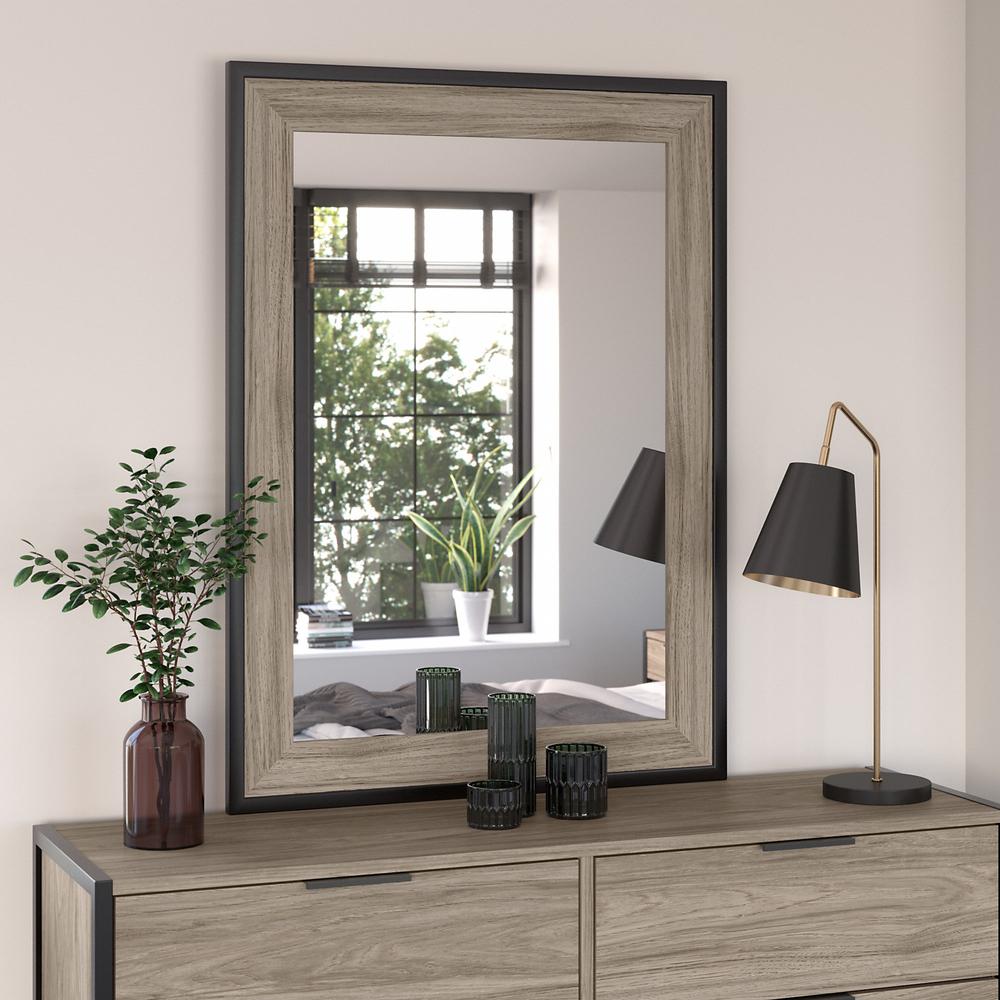 kathy ireland® Home by Bush Furniture Atria Bedroom Mirror in Modern Hickory. Picture 4