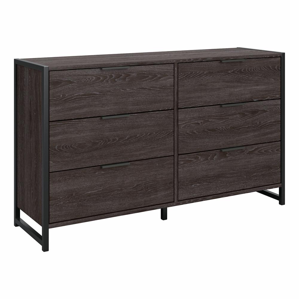 kathy ireland® Home by Bush Furniture Atria 6 Drawer Dresser in Charcoal Gray. Picture 1