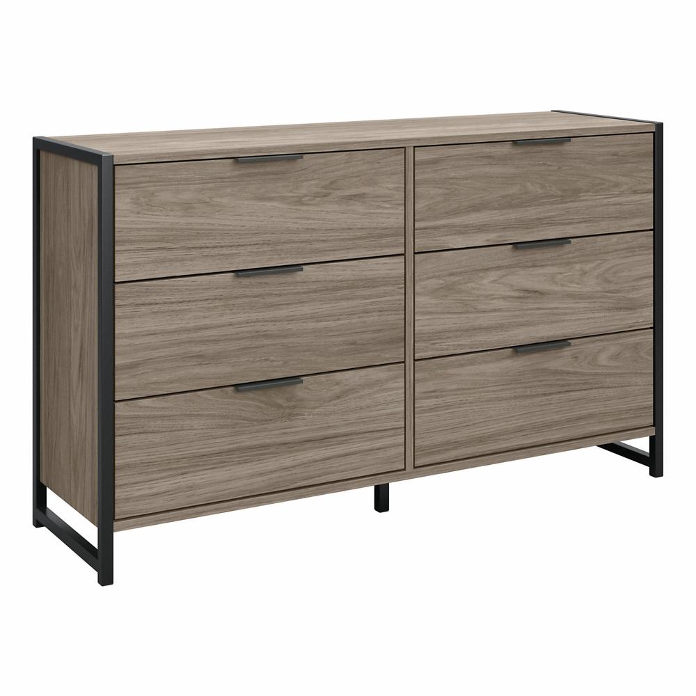 kathy ireland® Home by Bush Furniture Atria 6 Drawer Dresser in Modern Hickory. Picture 1