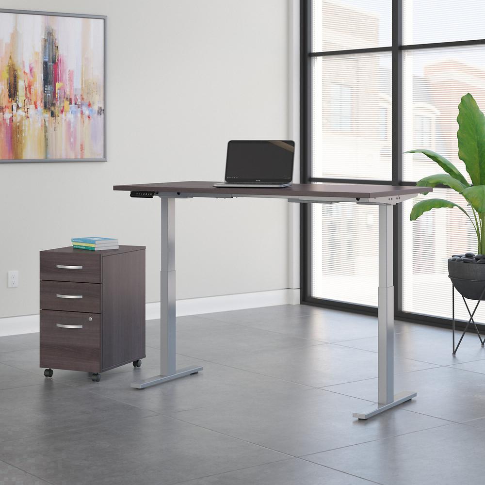 Move 60 Series by 60W x 30D Height Adjustable Standing Desk with Storage, Storm Gray/Cool Gray Metallic. Picture 2
