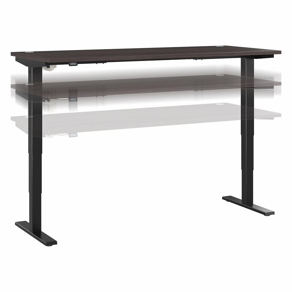 Move 40 Series by Bush Business Furniture 72W x 30D Electric Height Adjustable Standing Desk Storm Gray/Black Powder Coat. Picture 1