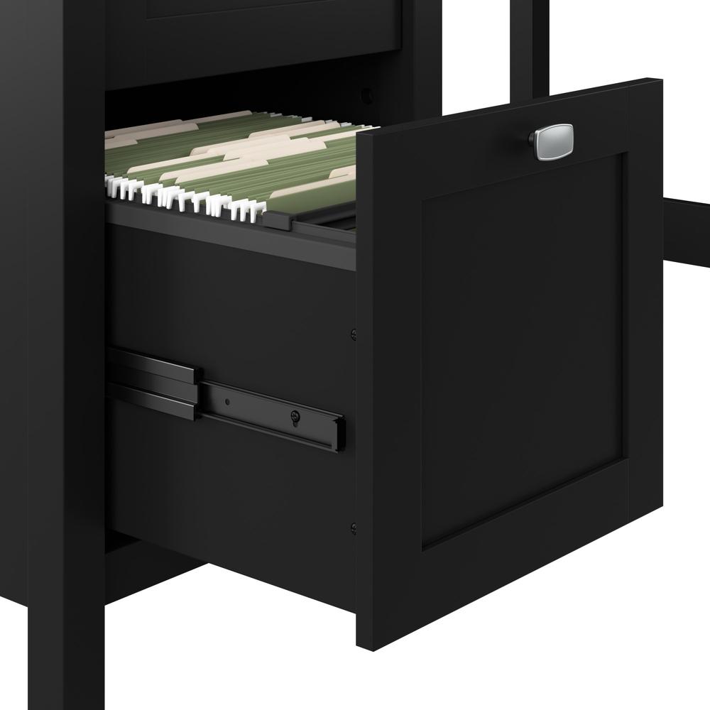 54W Computer Desk with Drawers and Desktop Organizer in Classic Black. Picture 3