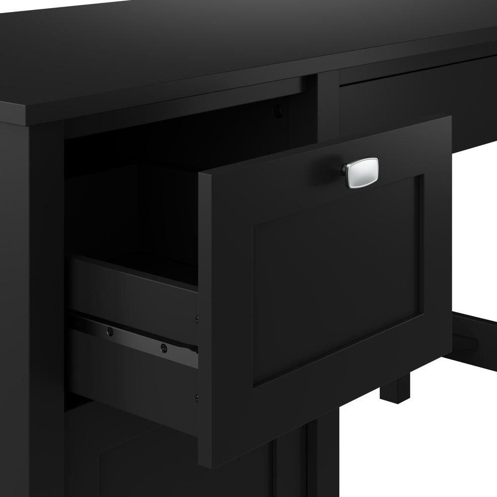 54W Computer Desk with Drawers and Desktop Organizer in Classic Black. Picture 4