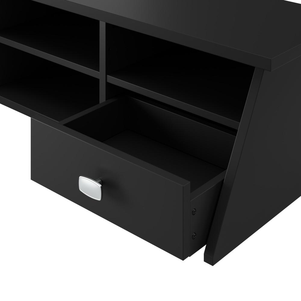 54W Computer Desk with Drawers and Desktop Organizer in Classic Black. Picture 5