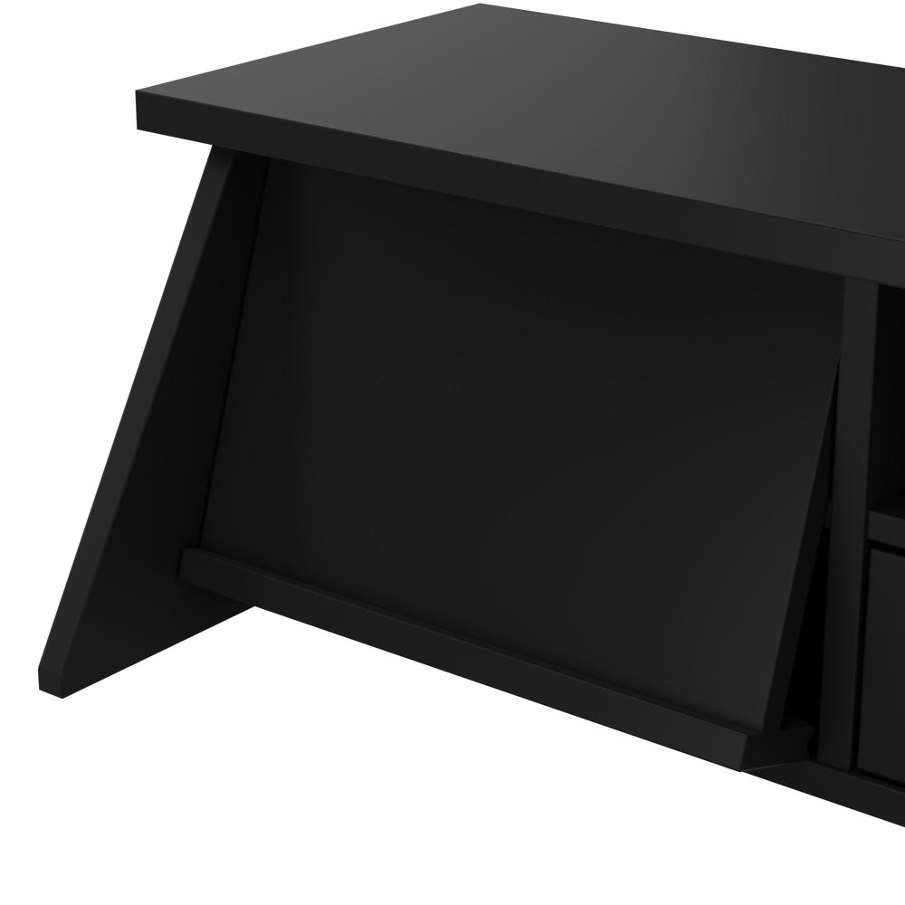 60W L Shaped Computer Desk with Storage and Desktop Organizer in Classic Black. Picture 4