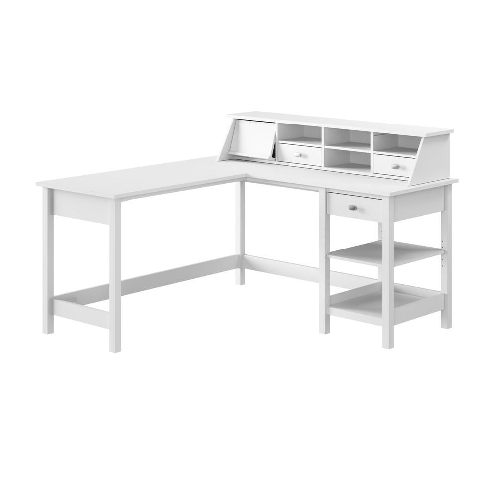 Broadview 60W L Shaped Computer Desk with Storage and Desktop Organizer. Picture 1