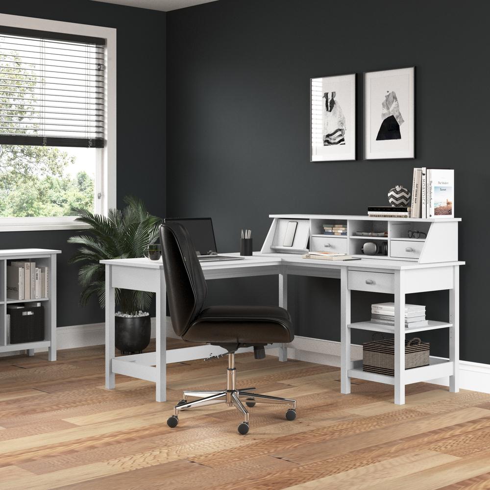 Broadview 60W L Shaped Computer Desk with Storage and Desktop Organizer. Picture 2