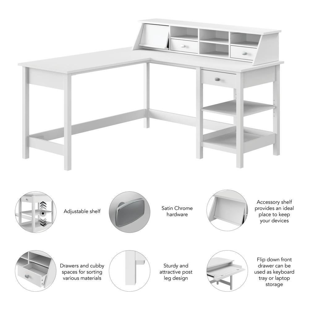 Broadview 60W L Shaped Computer Desk with Storage and Desktop Organizer. Picture 4