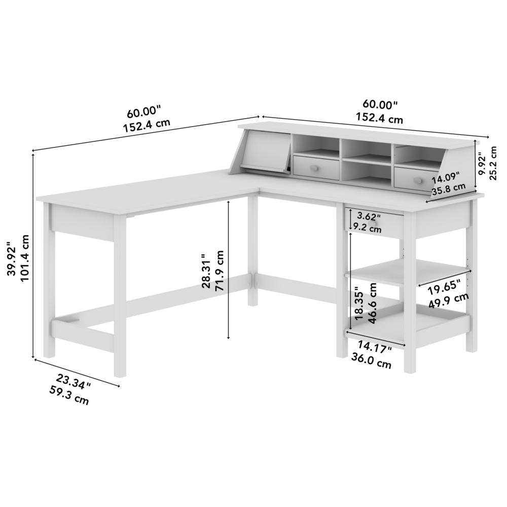 Broadview 60W L Shaped Computer Desk with Storage and Desktop Organizer. Picture 5