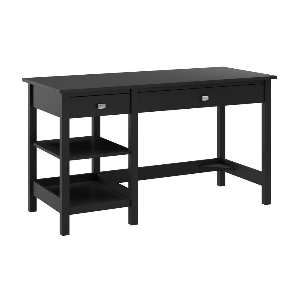 Bush Furniture Broadview 54W Computer Desk with Shelves in Classic Black. Picture 2