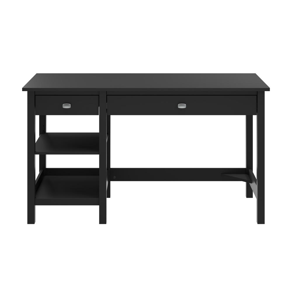 Bush Furniture Broadview 54W Computer Desk with Shelves in Classic Black. Picture 1