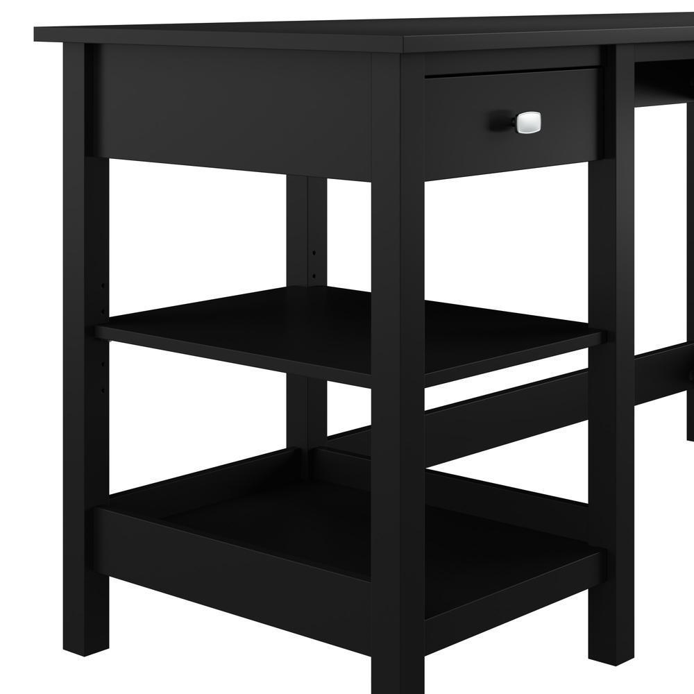 Bush Furniture Broadview 54W Computer Desk with Shelves in Classic Black. Picture 5