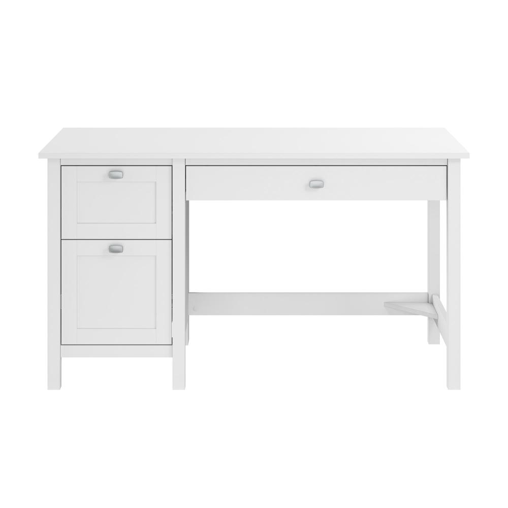 Broadview 54W Computer Desk with Drawers in Pure White. Picture 2
