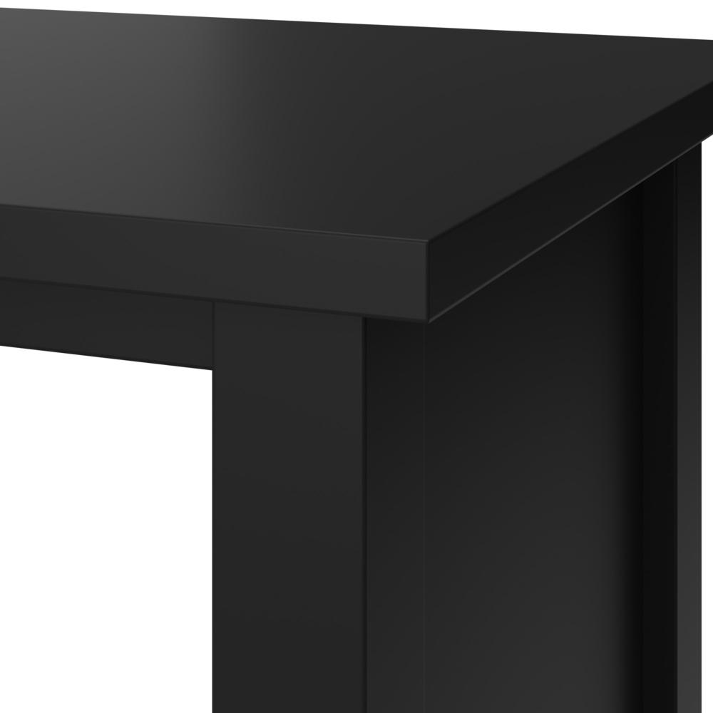60W L Shaped Computer Desk with Storage in Classic Black. Picture 6