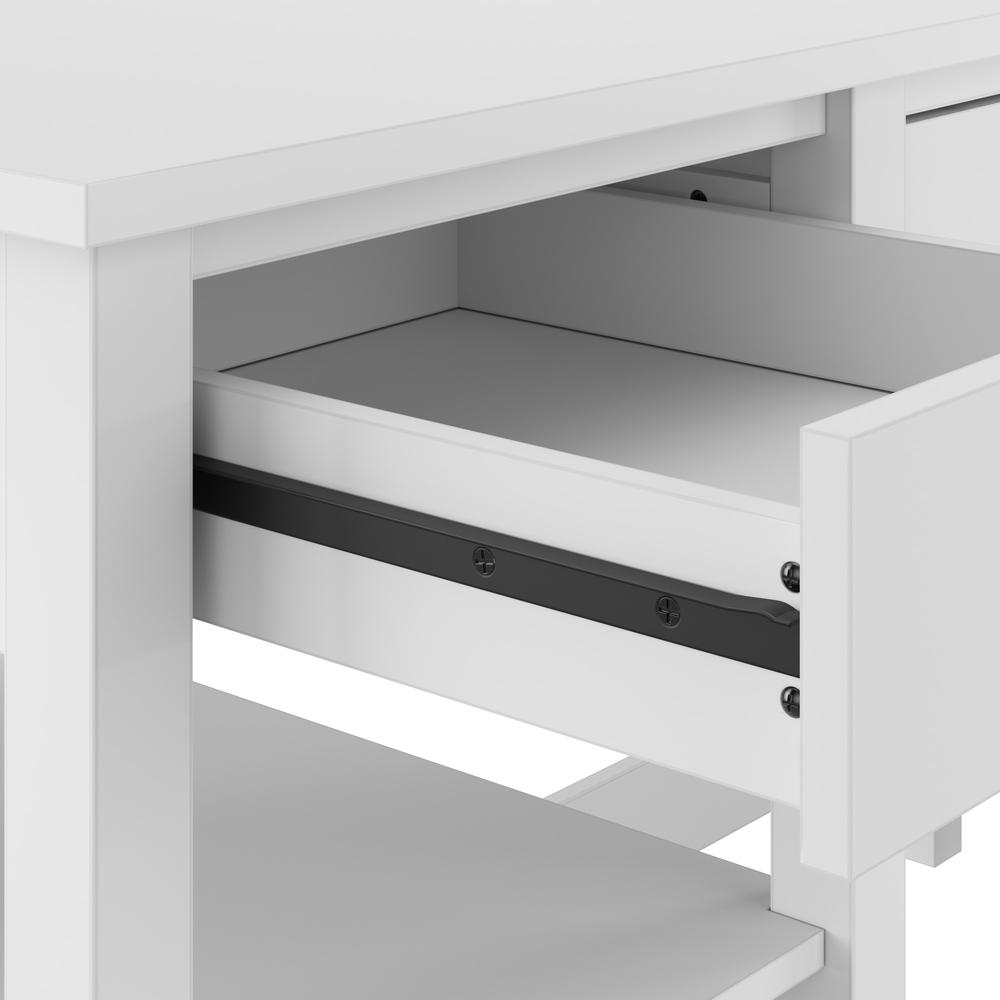 Broadview 60W L Shaped Computer Desk with Storage in Pure White. Picture 7