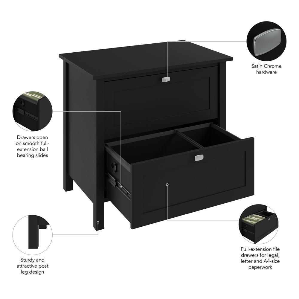 Bush Furniture Broadview 2 Drawer Lateral File Cabinet in Classic Black. Picture 6