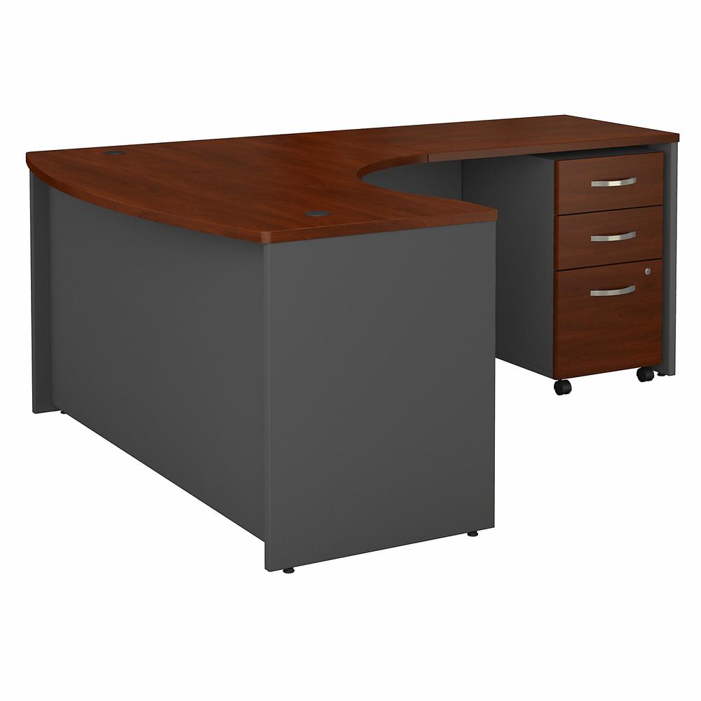 Bush Business Furniture Components 60W x 43D Right Handed Bow L Shaped Desk. Picture 1