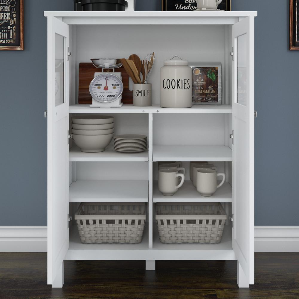 Bush Furniture Broadview Bar Cabinet with Wine Storage, Pure White. Picture 5