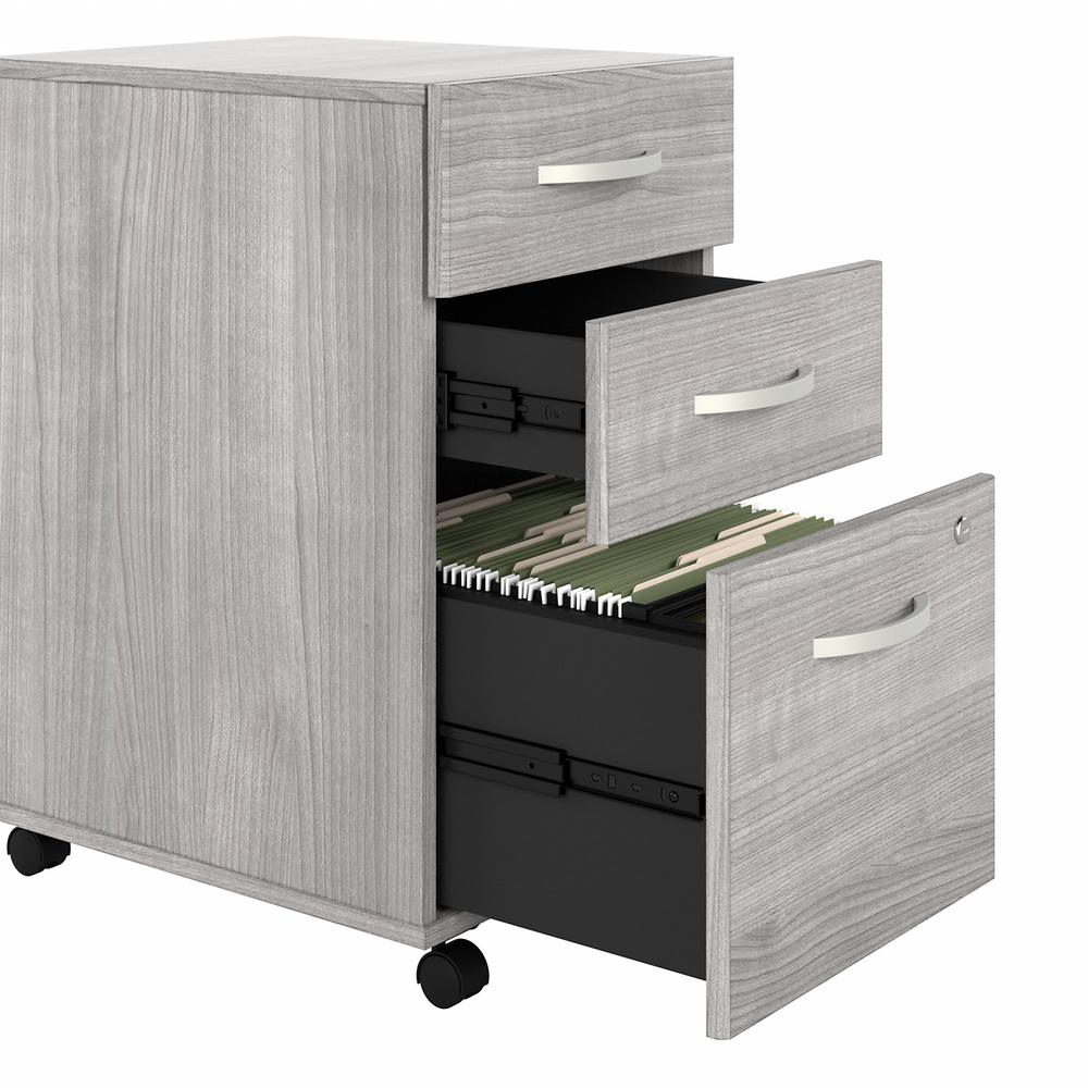 Bush Business Furniture Hybrid 3 Drawer Mobile File Cabinet - Assembled - Platinum Gray. Picture 6