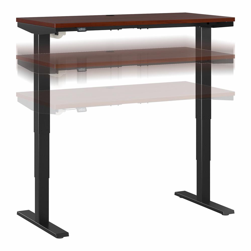 Move 40 Series by Bush Business Furniture 48W x 24D Electric Height Adjustable Standing Desk Hansen Cherry/Black Powder Coat. Picture 1