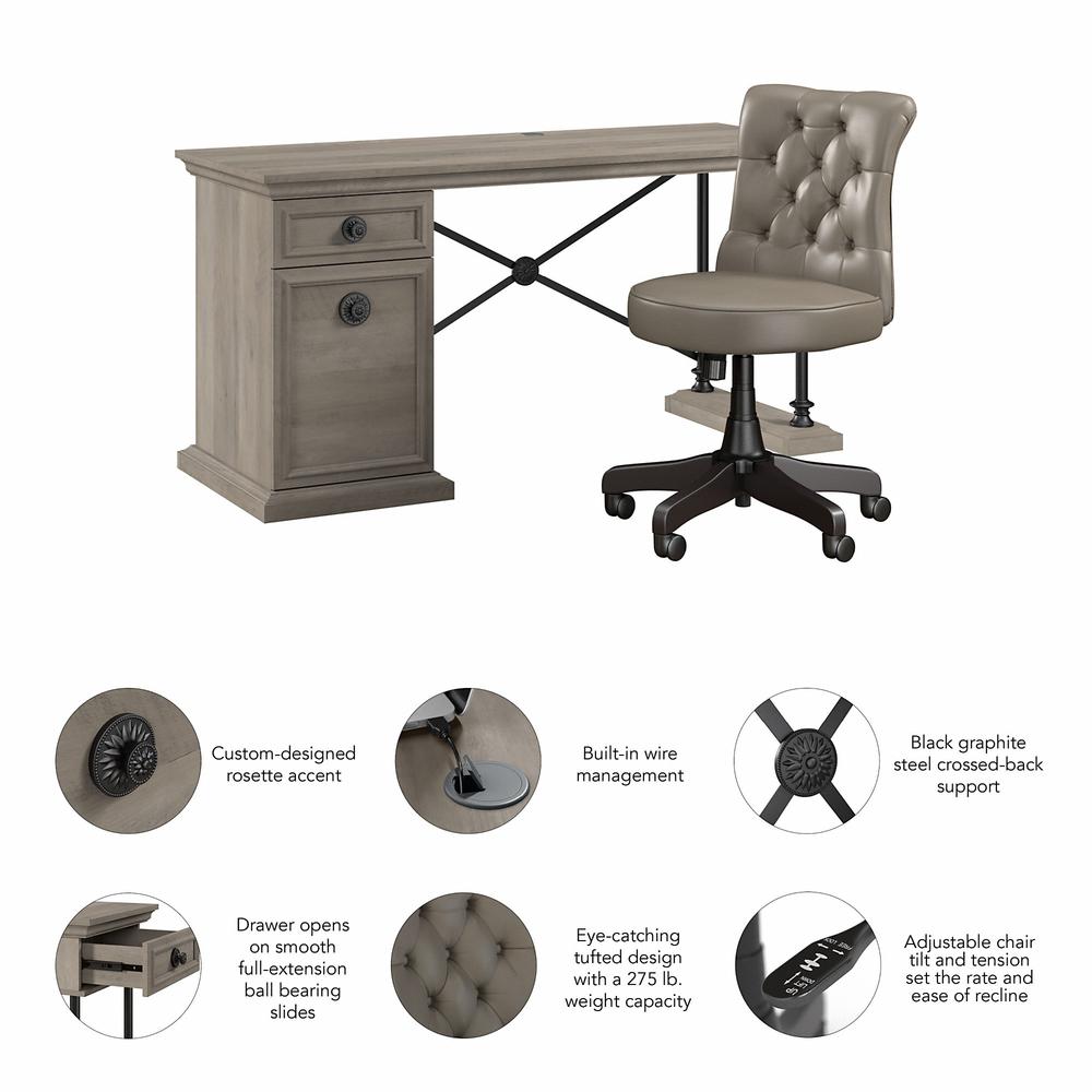 Bush Furniture Coliseum 60W Designer Desk Set with Office Chair. Picture 3