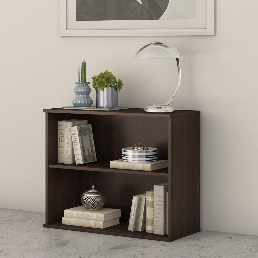 Bush Business Furniture Small 2 Shelf Bookcase - Black Walnut. Picture 4