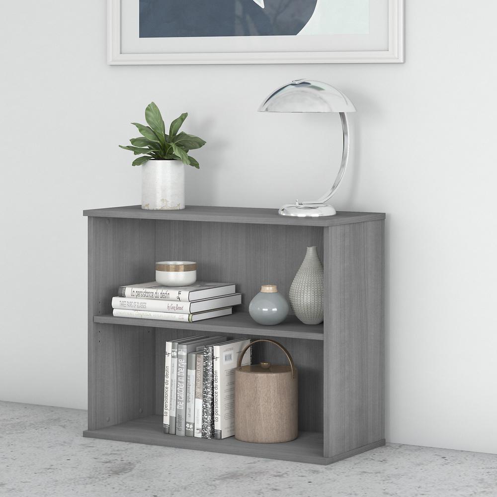 Bush Business Furniture Small 2 Shelf Bookcase - Platinum Gray. Picture 4