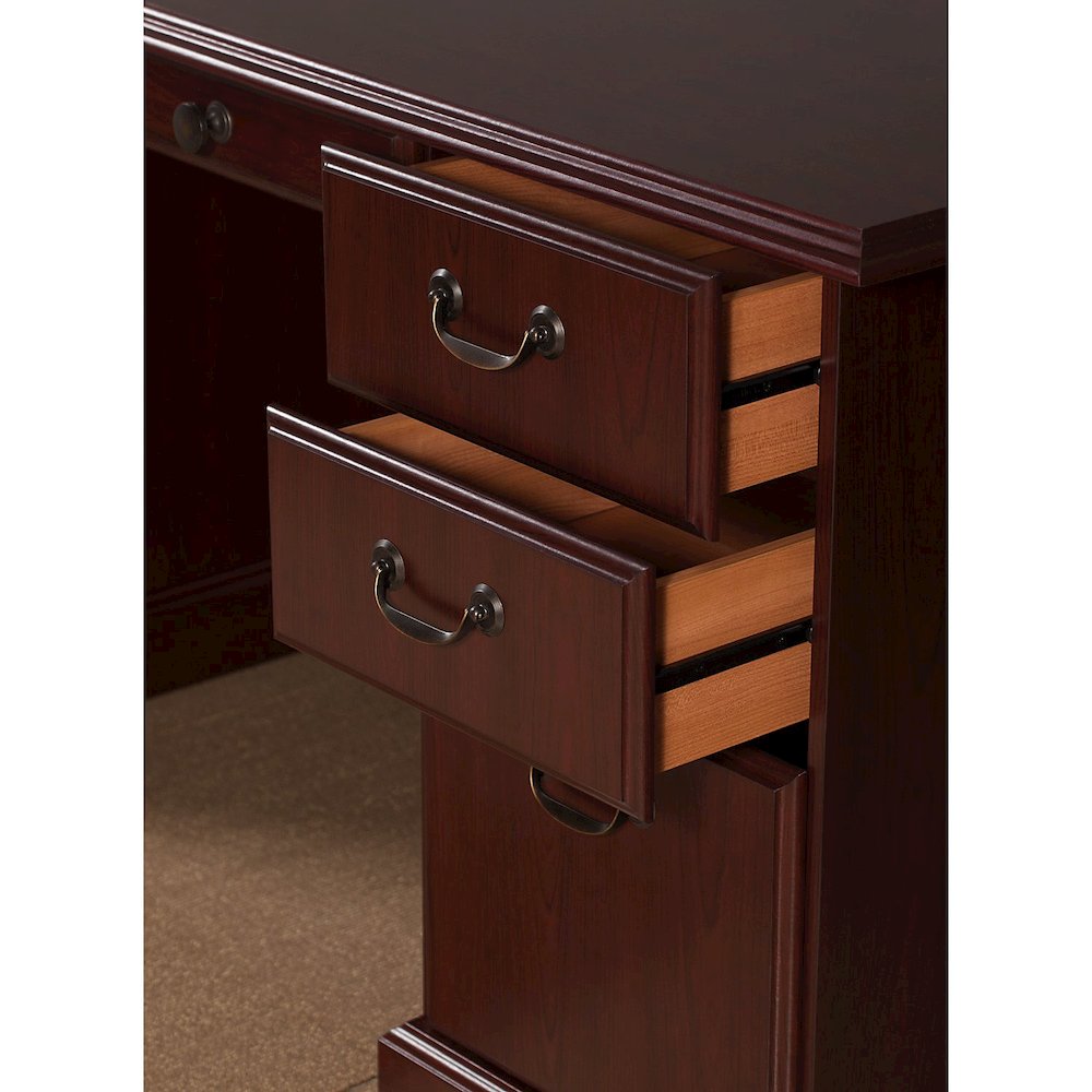 kathy ireland® Home by Bush Furniture Bennington Manager's Desk, Lateral File Cabinet and Bookcase. Picture 5