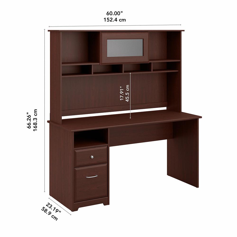 Bush Furniture Cabot 60W Computer Desk with Hutch and Drawers. Picture 6
