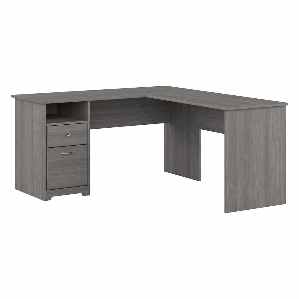 Bush Furniture Cabot 60W L Shaped Computer Desk with Drawers, Modern Gray. Picture 1