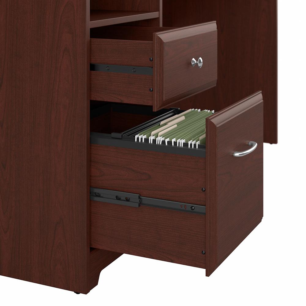 Bush Furniture Cabot 60W 3 Position L Shaped Sit to Stand Desk with Hutch, Harvest Cherry. Picture 6