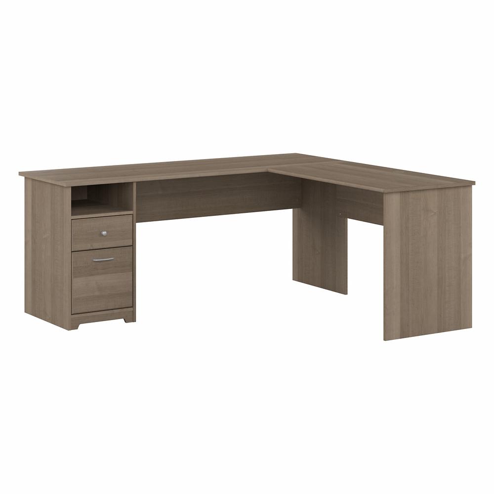 Bush Furniture Cabot 72W L Shaped Computer Desk with Drawers, Ash Gray. Picture 1