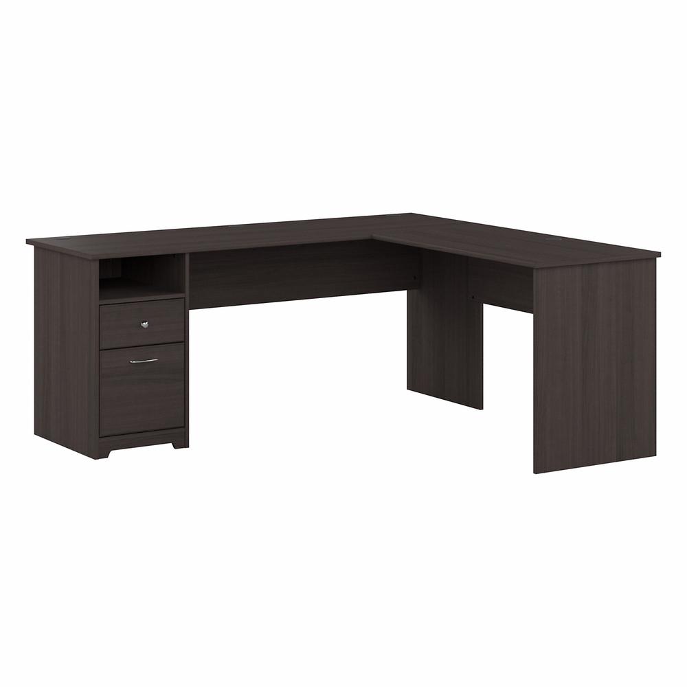 Bush Furniture Cabot 72W L Shaped Computer Desk with Drawers, Heather Gray. Picture 1