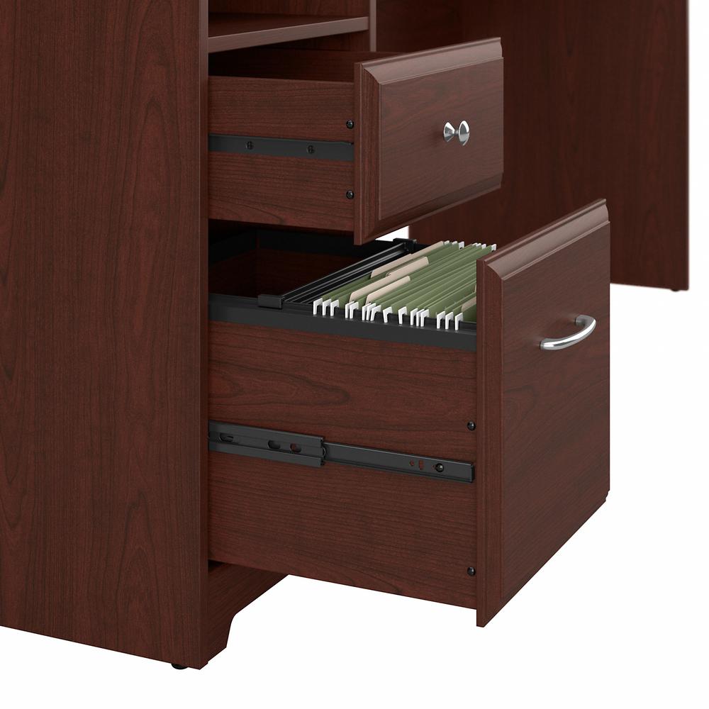 Bush Furniture Cabot 72W 3 Position L Shaped Sit to Stand Desk with Hutch, Harvest Cherry. Picture 6