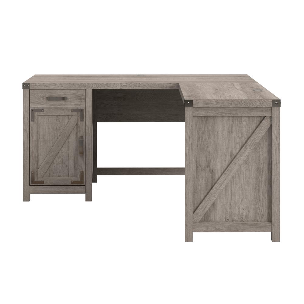 Knoxville 60W L Shaped Desk with Drawer and Storage Cabinet in Restored Gray. Picture 2