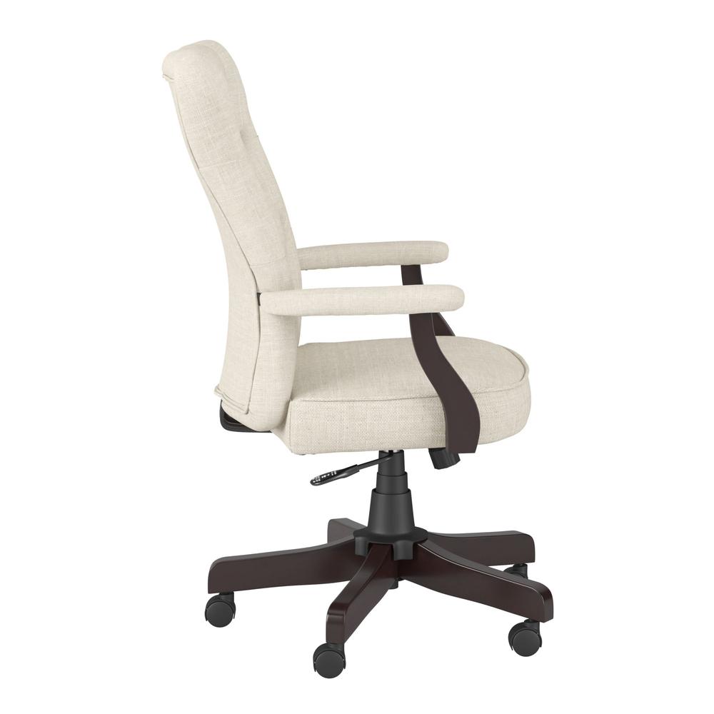 kathy ireland®  Cottage Grove High Back Tufted Office Chair with Arms - Cream Fabric. Picture 3