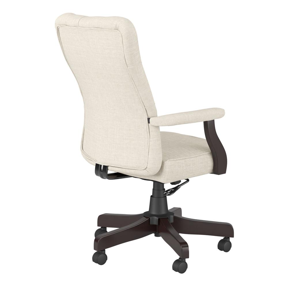 kathy ireland®  Cottage Grove High Back Tufted Office Chair with Arms - Cream Fabric. Picture 4