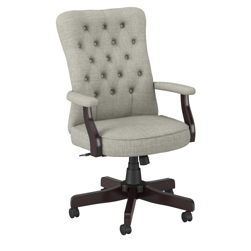 kathy ireland®  Cottage Grove High Back Tufted Office Chair with Arms - Light Gray. The main picture.