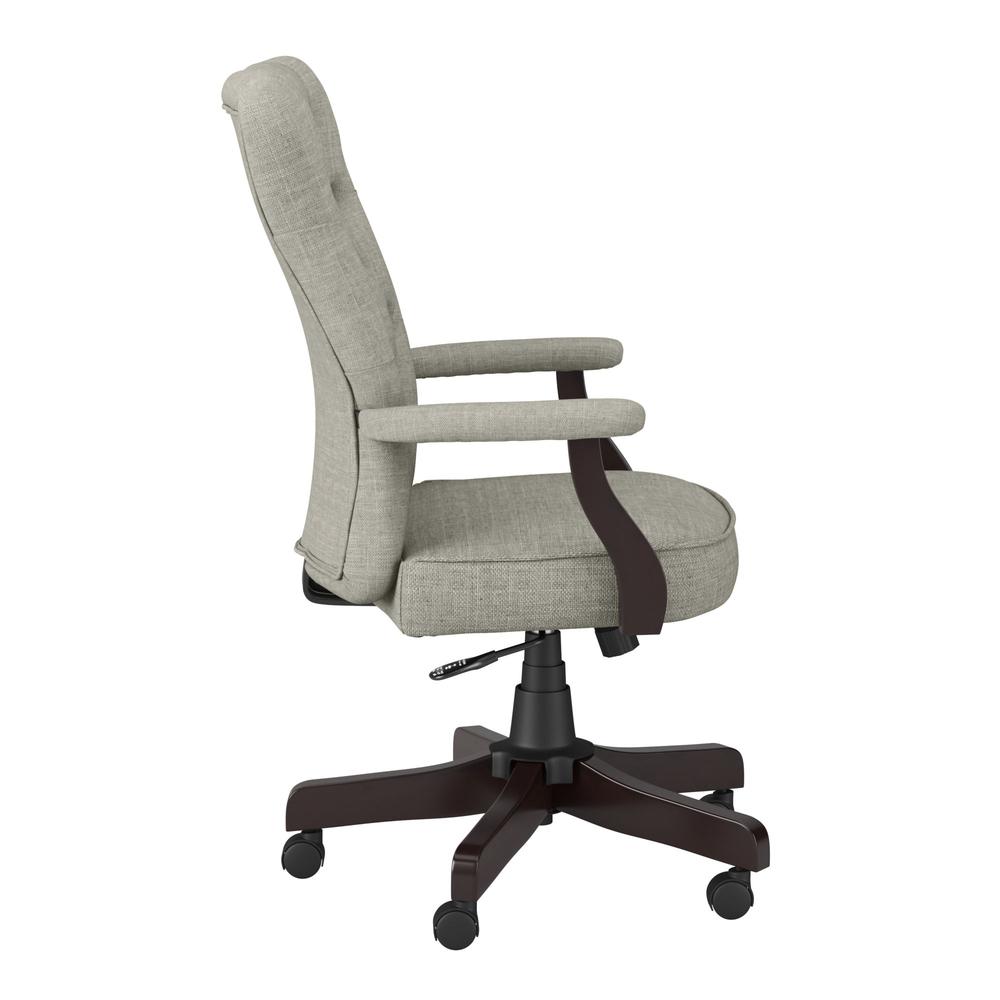 kathy ireland®  Cottage Grove High Back Tufted Office Chair with Arms - Light Gray. Picture 3